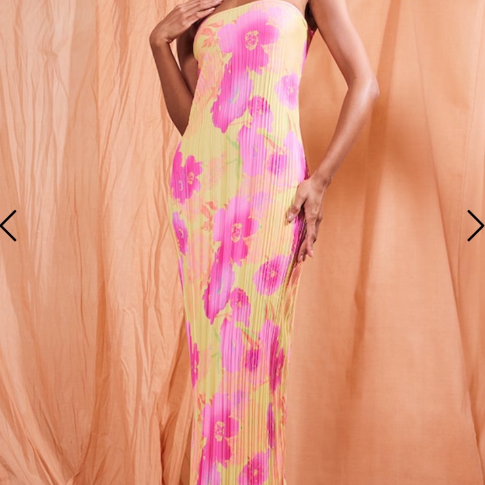 NWT - PLT Pink & Yellow Floral Maxi Dress